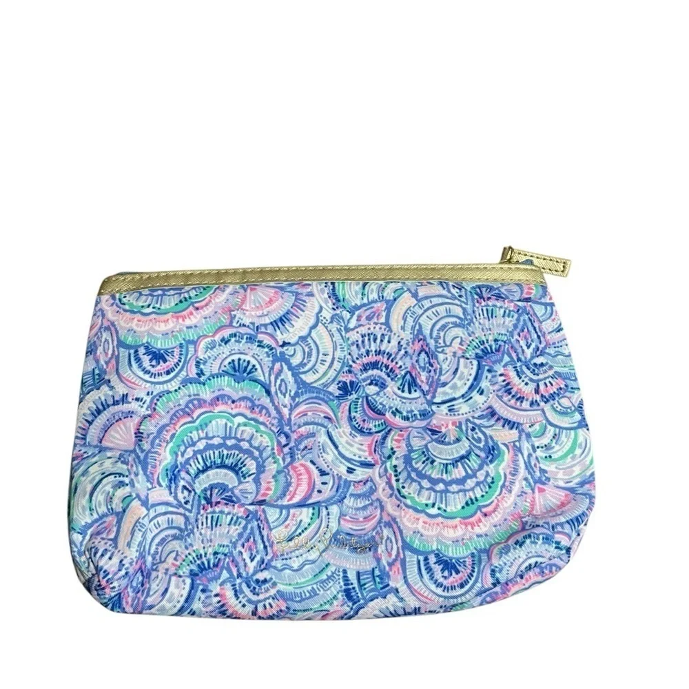 Lilly Pulitzer Blue and Pink Paisley Cosmetic Case